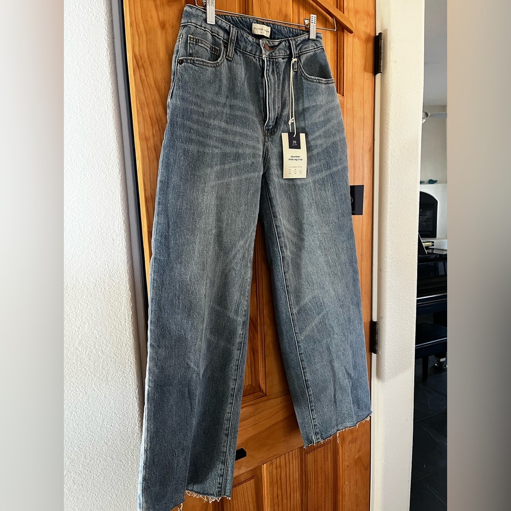 Oliver Logan Aberdeen Wide leg crop Denim size 26 jeans, NWT